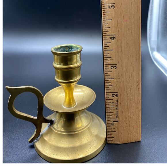 Pair solid‎ Brass Candle holders Boho Vintage Chamberstick India Midcentury - Picture 4 of 6